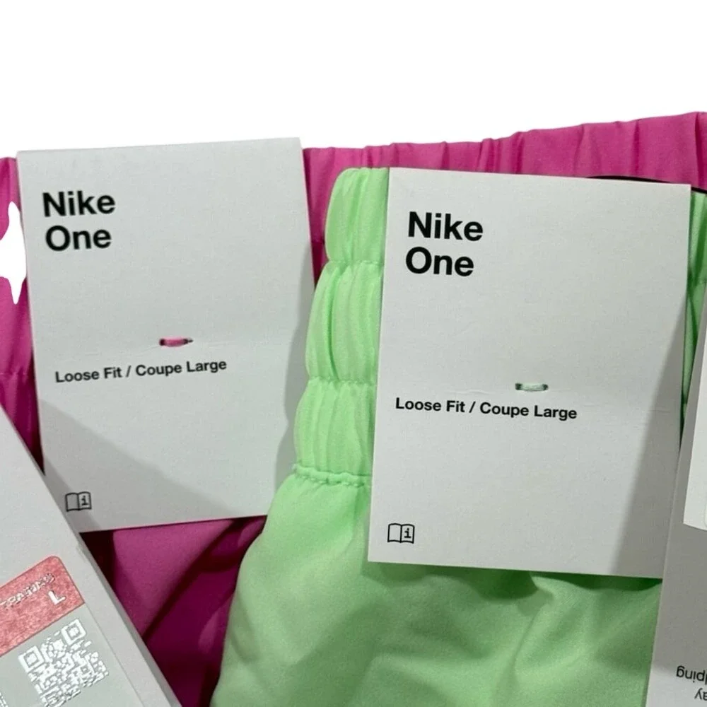 2-Pair Nike Dri-FIT Training Shorts Kids Large Green & Pink NWT‎